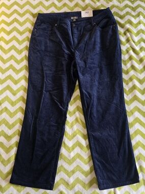 Style & Co. Women's Straight-Leg Corduroy Pants in Navy Size 18W